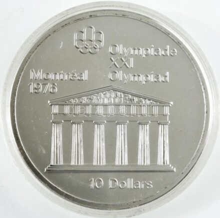 Kanada 1974. 10$ Ag 'Montreali olimpia - Zeusz-templom' T:BU Canada 1974. 10 Dollars Ag 'Montreal Olympic Games - Temple of Zeus' C:BU Krause KM#94