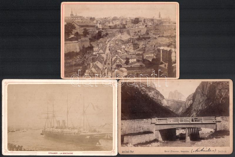 cca 1880 Városképek (Salzburg), tájképek, 9 db keményhátú fotó, 11×16 cm - Image 3