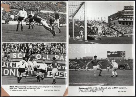 cca 1980 10 db MTI sajtófotó sporttal labdarúgással, tornával kapcsolatban 21x24 cm