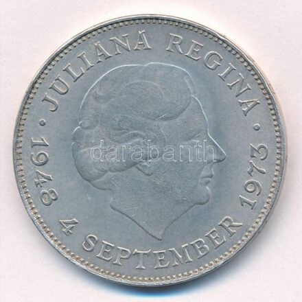 Hollandia 1973. 10G Ag 'Julianna - uralkodásának 25. évfordulója' T:2 Netherlands 1973. 10 Gulden Ag 'Juliana - 25th Anniversary of Reign' C:XF Krause KM#196