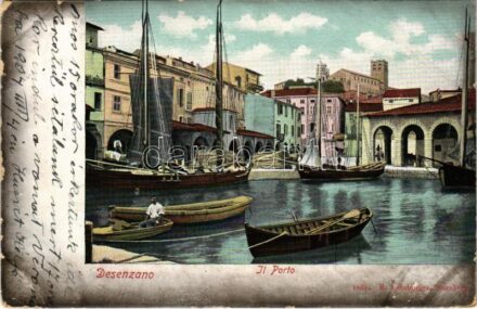 1904 Desenzano del Garda, Il Porto / port, boats (EB)