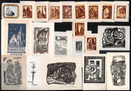22 db különféle technikájú nagyrészt magyar ex libris / 12 Hungarian ex libris bookplates. Different technique
