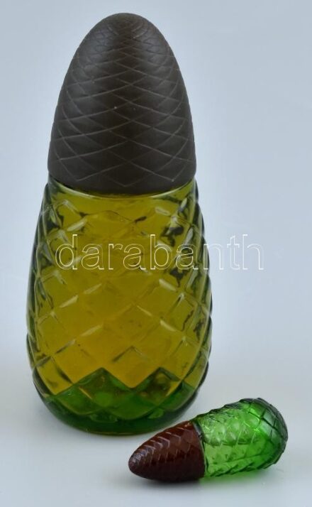 Retró zöld üveges parfüm, 95ml + mini parfüm.