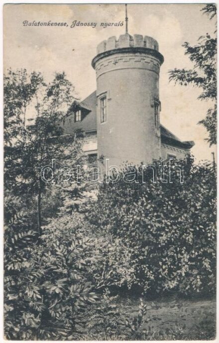 1922 Balatonkenese, Jánossy nyaraló + 'HÁNTA POSTAI ÜGYN' (EK)
