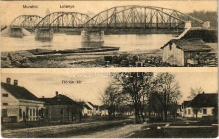 1915 Letenye (Zala), Murahíd, Flórián tér. Szerdahelyi Gedő fényképész (EK)