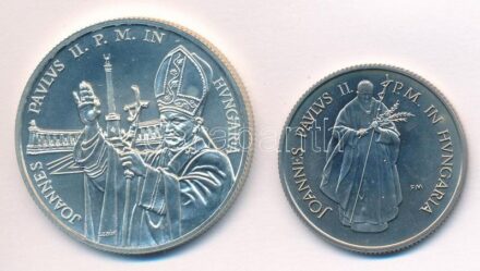 1991. 100Ft Cu-Ni 'II. János Pál pápa látogatása' kapszulában + 500Ft Ag 'II. János Pál pápa látogatása' kapszulában T:BU kis patina Adamo EM119, Adamo EM120