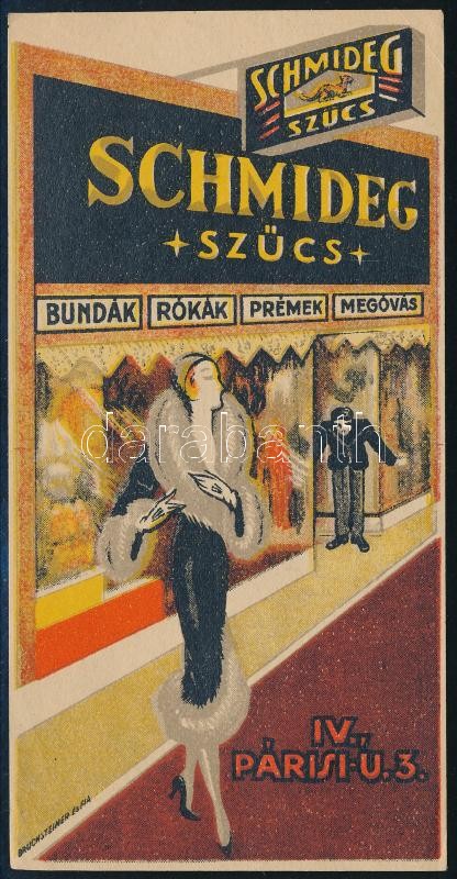 Schmideg szűcs Budapest számolócédula