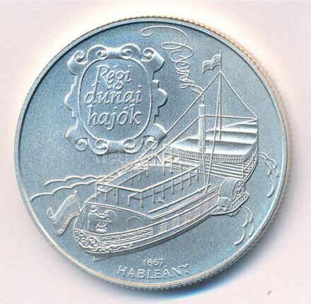 1995. 1000Ft Ag 'Régi dunai hajók III - Hableány' kapszulában, tanúsítvánnyal T:BU Adamo EM139