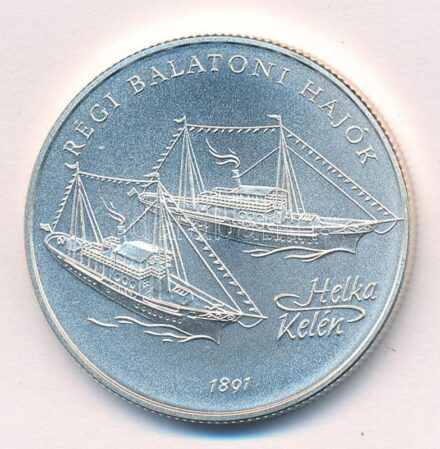 1997. 2000Ft Ag 'Régi balatoni hajók / Helka és Kelén' kapszulában, sérült tanúsítvánnyal T:BU Adamo EM146