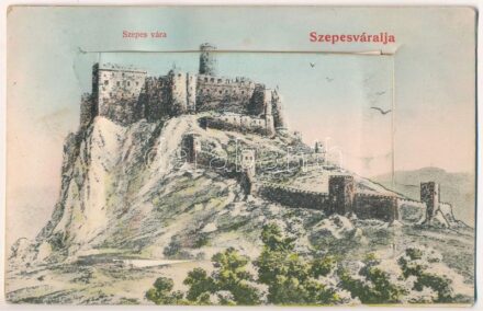 Szepesváralja, Spisské Podhradie; Szepes vára. Leporellolap 10 képpel. Sax Nándor kiadása / castle. leporellocard with 10 images (fl)