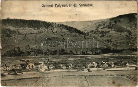 Gyimes, Ghimes; vasútállomás, pályaudvar és környéke / railway station (EK)