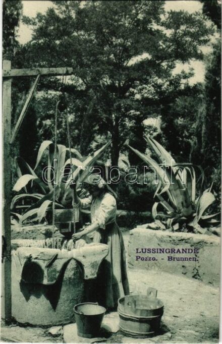 1906 Veli Losinj, Lussingrande; Pozzo / Brunnen / well (EK)