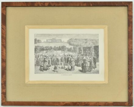 Dekoratív üvegezett képkeret, benne a schönbrunni park nyomata. 30x36cm