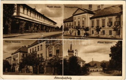 1938 Sátoraljaújhely, vasútállomás, vármegyeháza, városi bérpalota, Állami borpince. Lengyel Andor felvétele (EK)