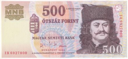 2006. 500Ft 'EB 6927800' 'A forradalom 50. évfordulója 1956. október 23.' T:II Adamo F54EE1