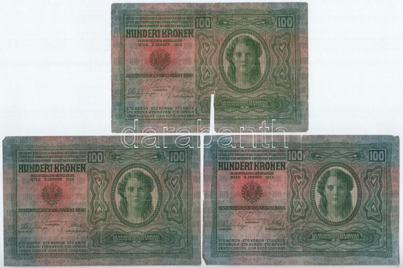 1912. 100K (5x) T:III,III- az egyiken nagyobb szakadás Adamo K28 - Image 2
