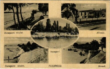 1943 Felsőgöd (Göd), Dunapart, vasútállomás, strand (EK)