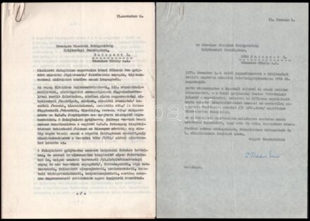 1971-1973 Az Országos Műemléki Felügyelőség különféle gépelt iratai Rados Jenő (1895-1992) építész, építészettörténész részére, vagy Rados Jenő által a Országos Műemléki Felügyelőséghez, egy-kettőn Rados Jenő