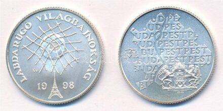 1998. 750Ft Ag 'Labdarúgó VB' kapszulában + 1998. 750Ft Ag 'Budapest 125 éves' kapszulában T:BU Adamo EM148, EM149
