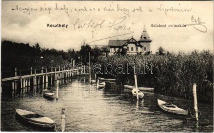 1905 Keszthely, Balatoni csónakda. Mérei Ignác