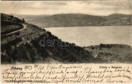 1903 Tihany, kilátás a Balatonra. Pósa Endre kiadása (EK)