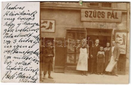 1904 Budapest, Szűcs Pál úri és női cipész üzlete. photo (EK)