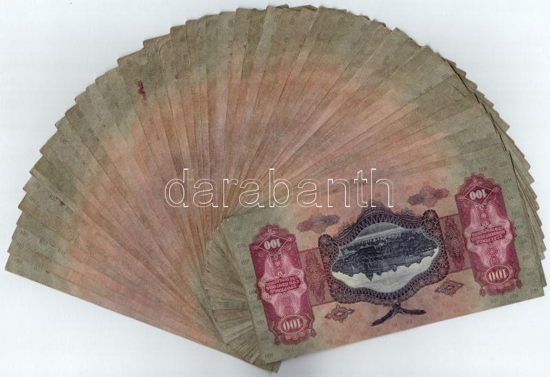 1930. 100P (52x) T:III kis foltok, szakadás, egy-egy lapon firkák Adamo P17 - Image 2