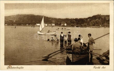 1928 Balatonboglár, fürdő élet