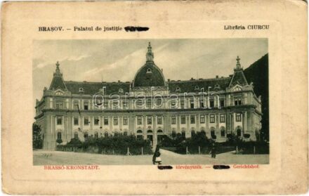 1912 Brassó, Kronstadt, Brasov; Palatul de justitie, Libraria Ciurcu / M. kir Törvényszék. W.L. Bp. 6854. / Gerichtshof / Palace of Justice (EK)