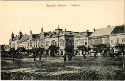 Szatmárnémeti, Satu Mare; Deák tér, Lengyel Imre üzlete / square, shops