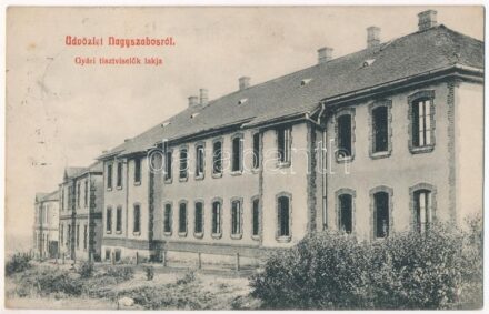 1909 Nagyszabos, Nagyszlabos, Slavosovce; Gyári tisztviselők lakja. Kiadja a Nagyszabosi papírgyári szövetkezet / officials' houses