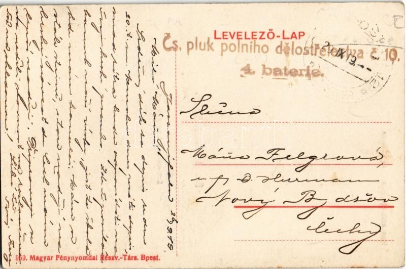 1919 Jászóújfalu, Novácany; Római katolikus templom és plébánia, Fő utca, Szövetkezet üzlete / Catholic church and parish, main street, cooperative shop + 'Cs. pluk polního delostrelectva c. 10. 4. baterie' (EK) - Image 2