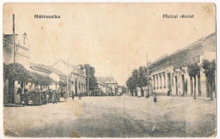 Mátészalka, Fő utcai részlet, Erdélyi Bertalan üzlete. Markovits Béla kiadása (fa)
