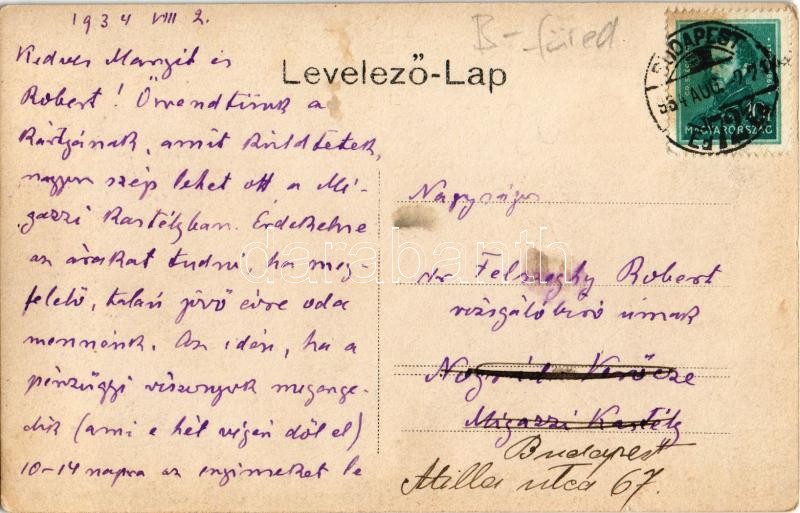 1934 Balatonfüred, nyaraló, villa. photo (apró szakadás / tiny tear) - Image 2