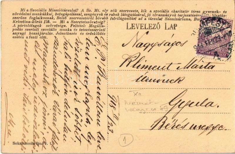 1918 Budapest XII. Szociális Missziótársulat Bethánia Gyermekotthona, raport. Németvölgyi út 49. - Image 2