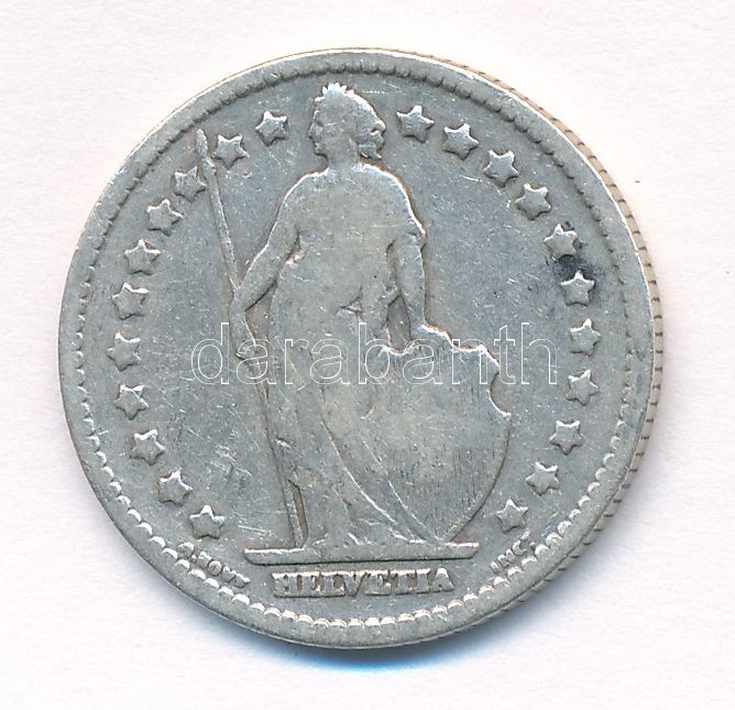 Svájc 1905B 1Fr Ag T:3 patina Switzerland 1905B 1 Francs Ag C:F patina Krause KM#24 - Image 2