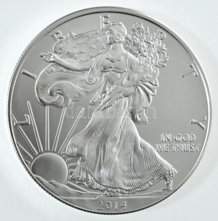 Amerikai Egyesült Államok 2014. 1$ Ag 'Ezüst Sas' tanúsítvánnyal T:1 USA 2014. 1 Dollar Ag 'Silver Eagle' with certificate C:UNC