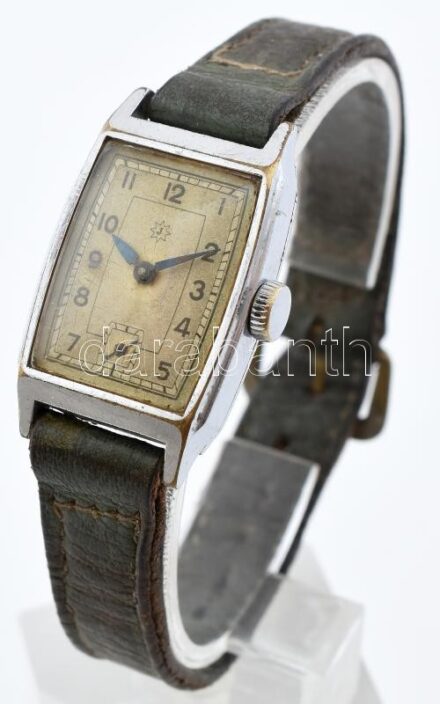 Junghans mechanikus férfi karóra, bőrszíjjal, kopásnyomokkal, viseletes, működik d:22mm