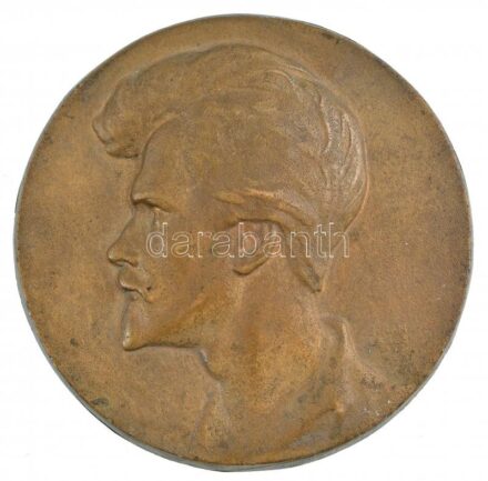 Berán Lajos (1882-1943) 1923. 'Petőfi születésének 100. évfordulója' plakettjének nagyméretű, öntött másolata(?) (156mm) T:2-