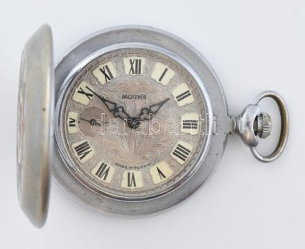 USSR (szovjet) Molnija 3603 ütésálló szovjet zsebóra római számos, működik, korának megfelelő kopásokkal, d:50 mm