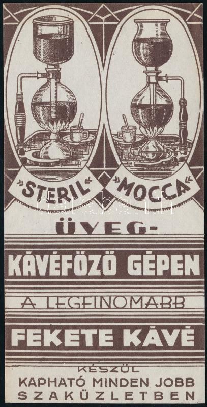 Steril Mocca üveg kávéfőző gép számolócédula