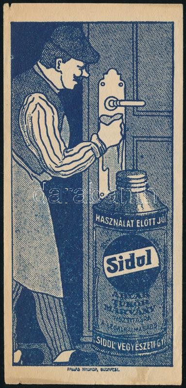 Sidol fémtisztító számolócédula