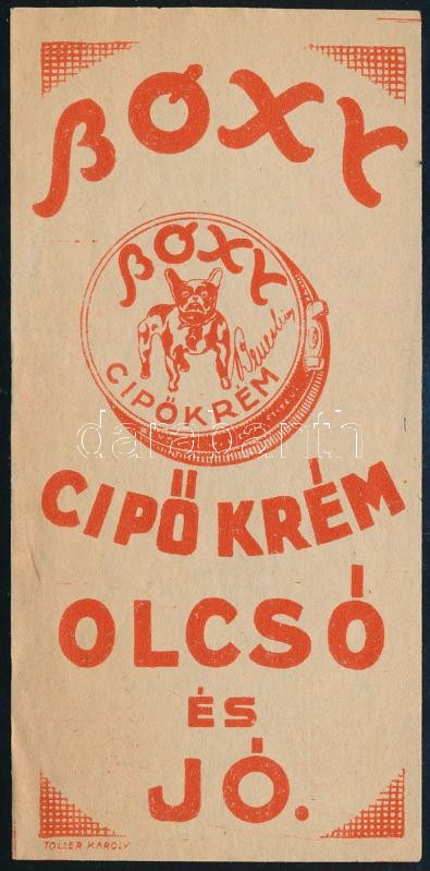 Bóxy cipőkrém számolócédula