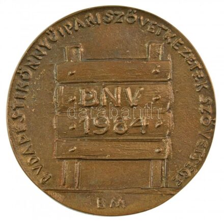 Borsos Miklós (1906-1990) 1984. 'Budapesti Könnyűipari Szövetkezetek Szövetsége' kétoldalas öntött Br plakett (80mm) T:1-