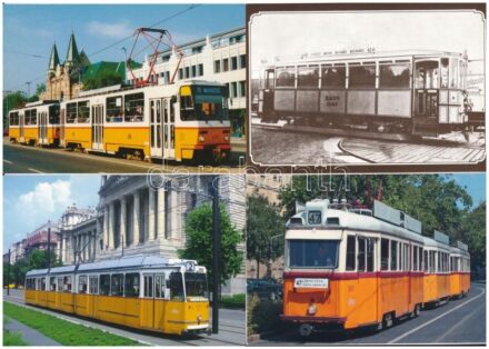 14 db MODERN motívum képeslap: budapesti villamosok / 14 modern motive postcards: Hungarian trams in Budapest