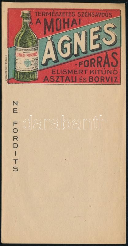 Mohai Ágnes-forrás asztali és borvíz számolócédula