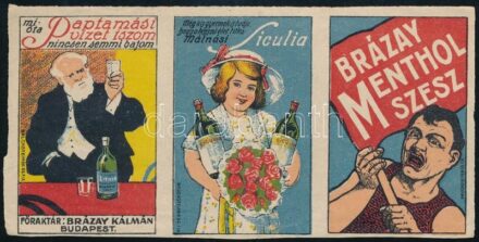 Brázay Menthol szesz litho számolócédula