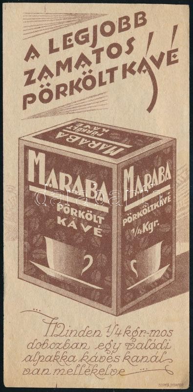 Maraba pörkölt kávé számolócédula