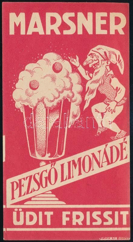 Marsner Pezsgő Limonádé számolócédula