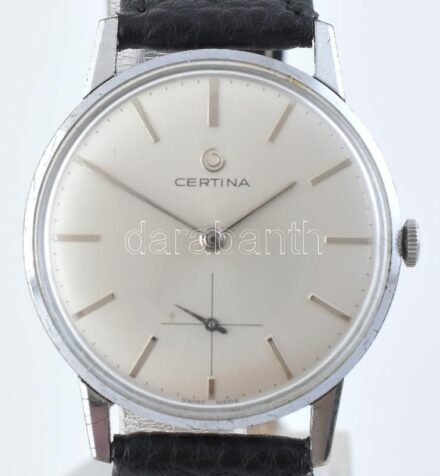 CERTINA mechanikus szerkezet, 17 köves, kaliber: 2810, finombeállítással, működik, tokon apró korrózió, kopás, d:34mm